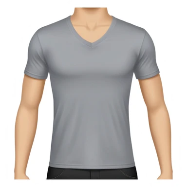single black fitted v-neck t-shirt, cropped length, simple clean isolated garment only, no accessories, plain white background sticker