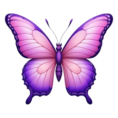 Pink and purple combined butterfly sticker