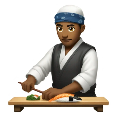 sushi master with bandana sticker