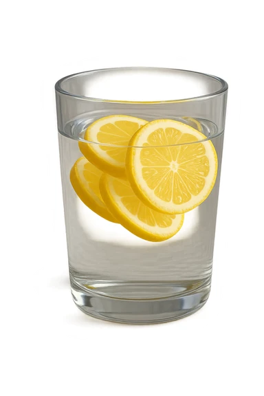 bicchiere di acqua e limone 3d sticker