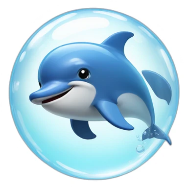 dolphin in a bubble sticker