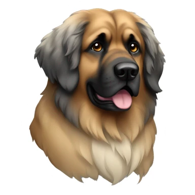 Leonberger dog emoji but grey  sticker