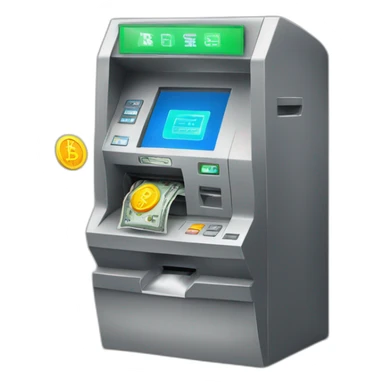 cash machine with cryptocurrency  sticker