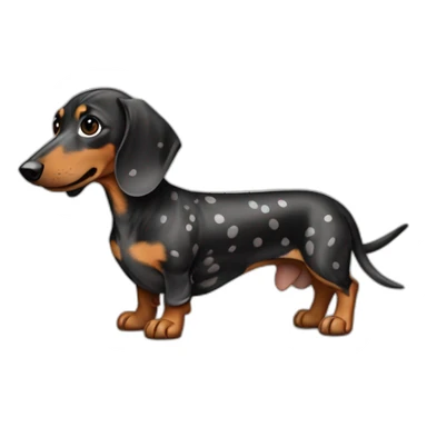 Black and brown and grey spotted dachshund  sticker