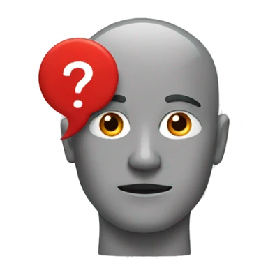 The head of a man with a red question mark instead of a face  sticker
