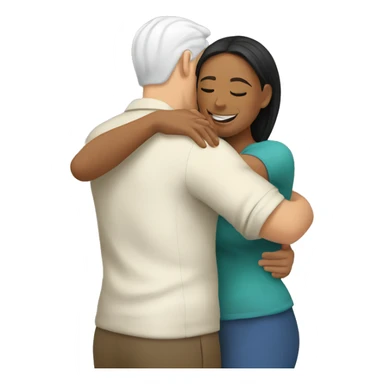 White man an hispanic woman hug each other sticker