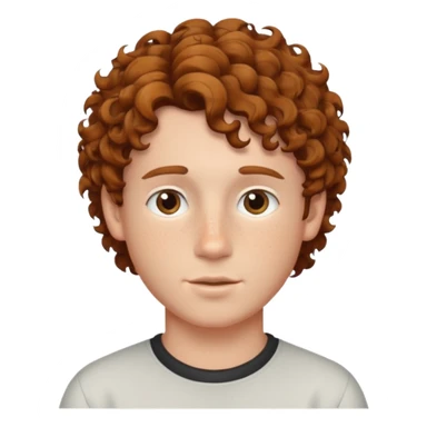 A white boy with curly brown hair not too curly but wavy in a low taper fade sticker