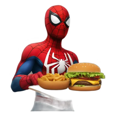 Spider-Man qui mange un hamburger sticker