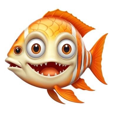 Finding Nemo monster fish with blonde long hair sticker