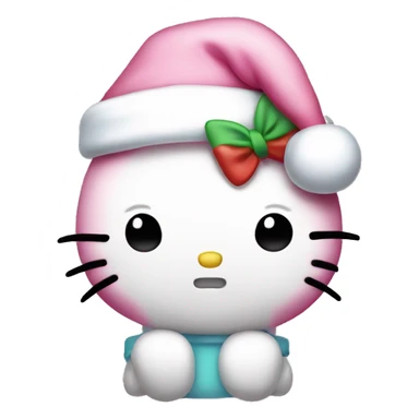 kawaii pastel hello kitty wearing a santa hat  sticker