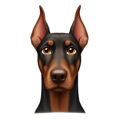 Brown Doberman without cropped ears face sticker