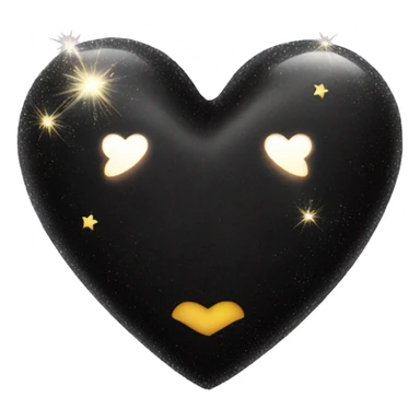 Black heart with sparkles sticker