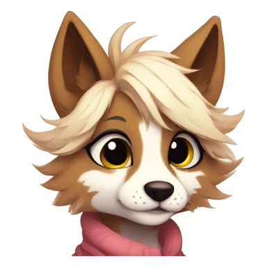 Shy kawaii cute anthro furry by Falvie, LiLaiRa, griffsnuff, AngieWolf sticker
