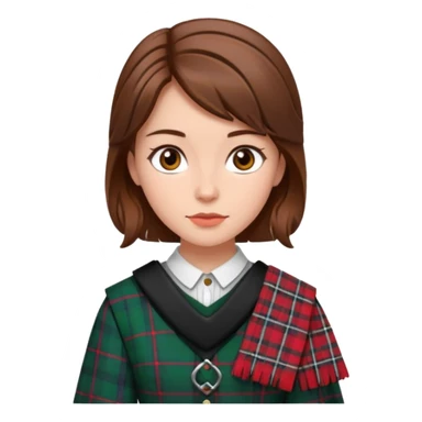 female with scottish attaire and brown hair sticker