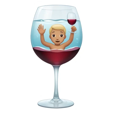 swimming in wine glass sticker