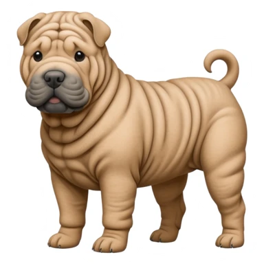 Grey shar pei dog standing sticker