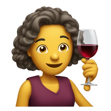 Tipsy emoji with wine glass sticker