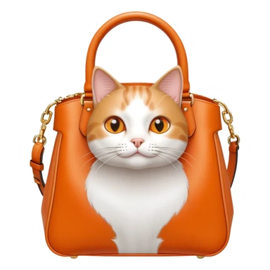 cat orange whit  bag prada  sticker