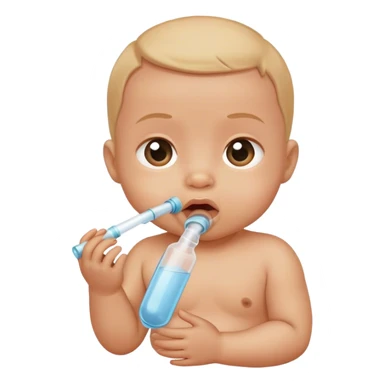 bebe com tubo na boca sticker