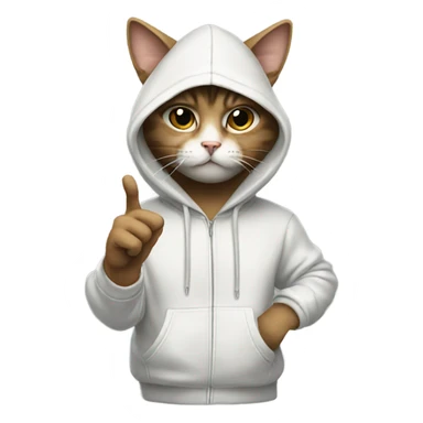A cat with a hoodie holding the middle finger up sticker