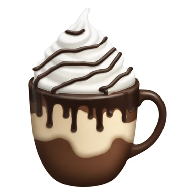 Hot cocoa with whip cream and chocolate drizzle  sticker