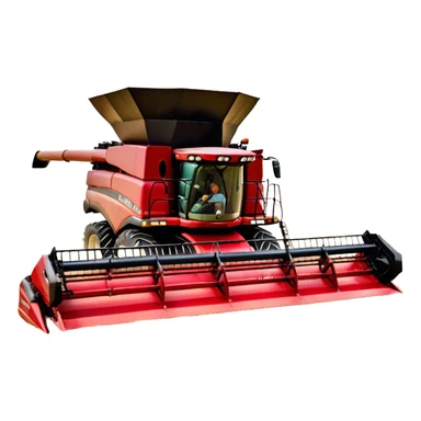 Case IH Axial-Flow 8250 (2022) – Cinematic-realistic Case IH Axial-Flow 8250 harvester, its deep red body towering over endless wheat fields. The massive cutting header slices through golden crops, sending a steady stream of grain into the bin as dust and chaff swirl in the afternoon sun. sticker