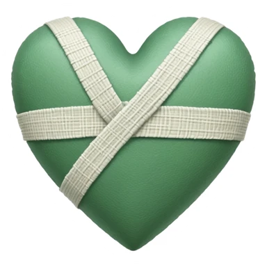 Sage green heart with bandage sticker