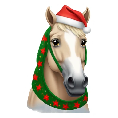 Horse wearing a Christmas  hoodie￼ sticker