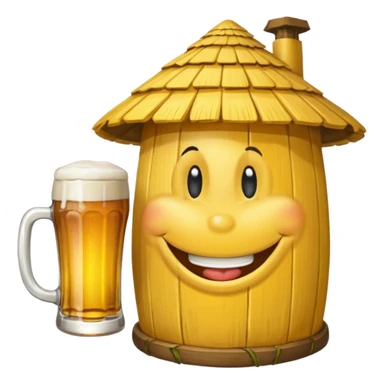 Ein lachender Smilie mit Bierglas und Gamsbart Hut sticker