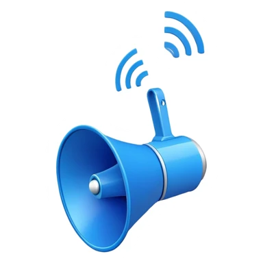 blue loudspeaker in the air without stand sticker