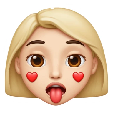 Heart eyes mouth drooling  sticker