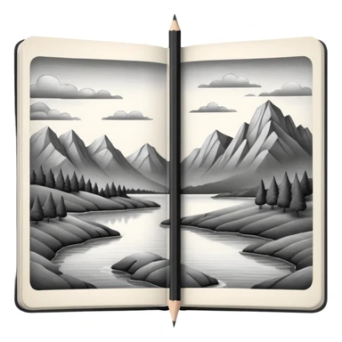 a pencil drawing in a notebook  sticker