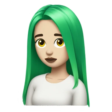 Billie Eilish in green hair half body sticker