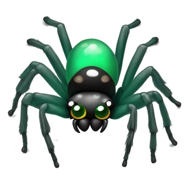Jumping spider with emerald green chela and black and white hair sticker