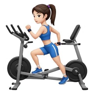 Brunette fair skin girl gym working out  sticker