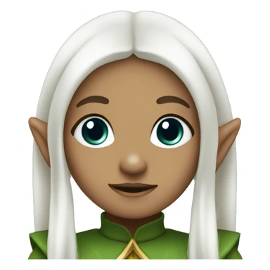 Shy Elf girl with white hair sticker