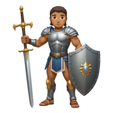 full length giant from the bible ready for battle sticker