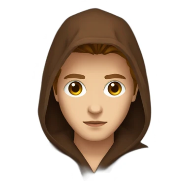anakin skywalker (sith eyes) (brown hooded robe) (portrait, front facing) sticker