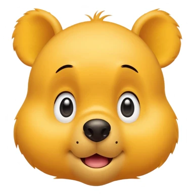 ursinho Pooh face, surprised expression, yellow, simple sticker