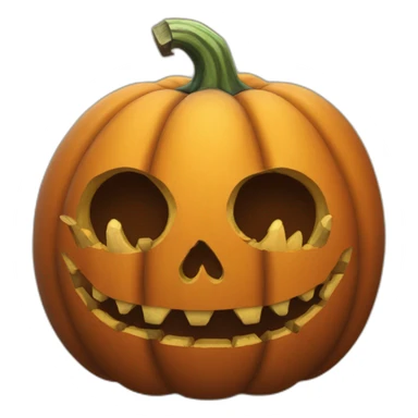 a Halloween pumpkin with skeleton hands takes root sticker