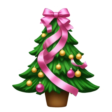 Christmas tree with pink bows sticker