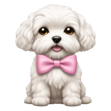 Schichon puppy pink bow  sticker