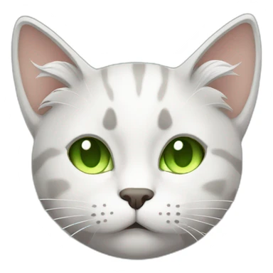 male cat with white hair and gray highlights with green eyes sleeping sticker