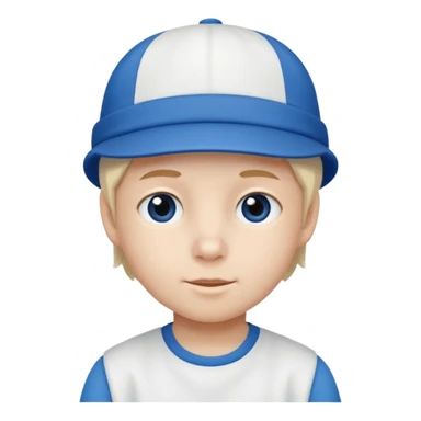 kid with blue and white hat sticker