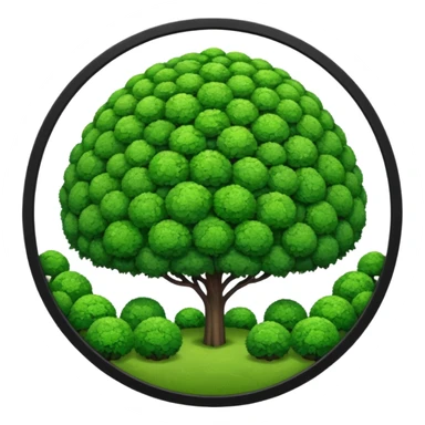 round shrubs in a large, spacious garden sticker
