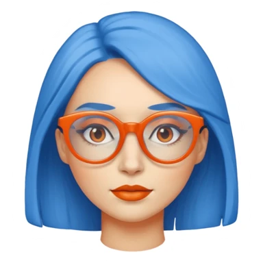 blue skinned orange glassed woman sticker