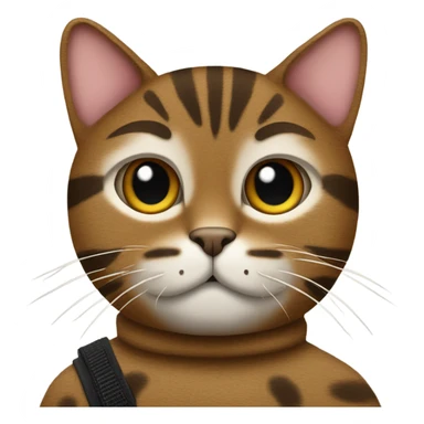 Brown tabby cat with ski mask sticker