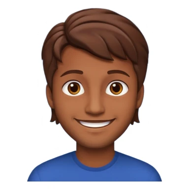 Color de piel moreno los ojos ke sean de estrella riéndose y pelo café hombre  el pelo asialado🤩pelo asía a bajo o y los ojos de estrellas sticker