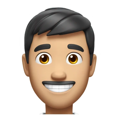 A man, black short hair, smile, Pixar style, clean and white background, 3D cartoon, Amazing detail, Rich and colorful, High detail, Sharp focus, High resolution, 8K, 3D rendering sticker