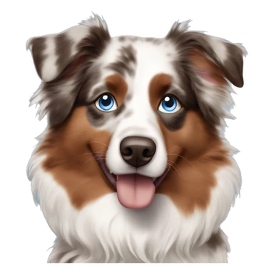 Red Merle Australian shepherd with blue eyes and a tail  sticker